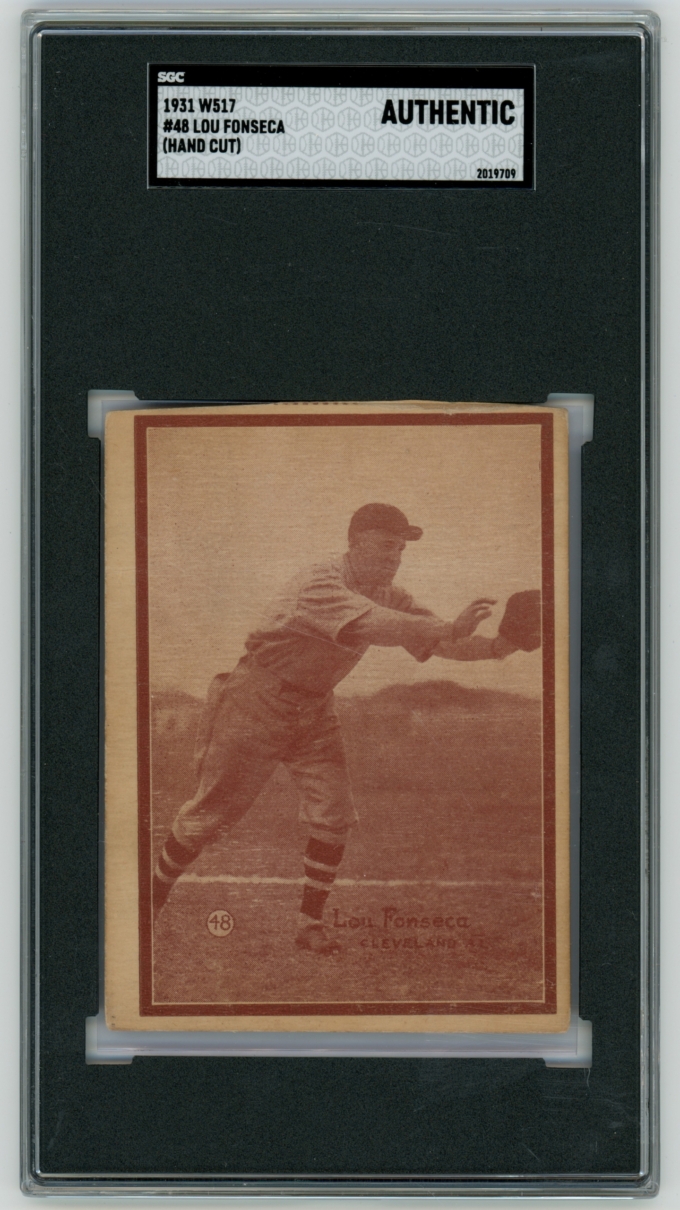 1931 W517 #48 Lou (Lew) Fonseca Cleveland Indians Card SGC Authentic Hand Cut