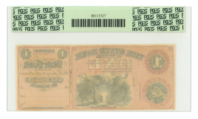 18XX State Bank of Michigan Detroit MI $1 Obsolete Note PCGS UNC 65PPQ (64793)