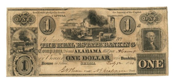 1861 Real Estate Banking Co. of South Alabama Selma AL $1 Obsolete R300-1 64812