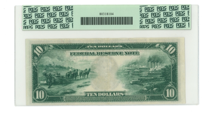 1914 $10 Richmond Federal Reserve Note PCGS 45PPQ (A0093)