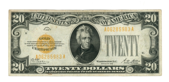1928 $20 Gold Certificate (A0094)