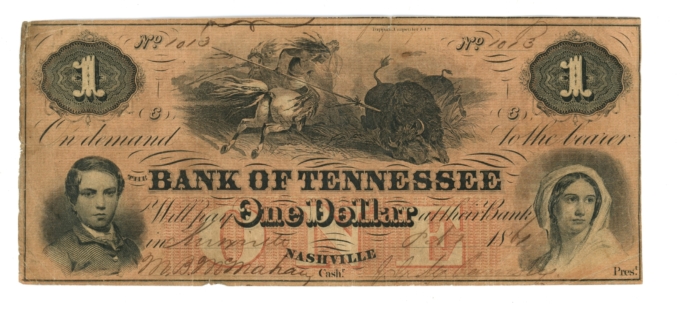 1861 Bank of Tennessee, Nashville $1 (A0102)