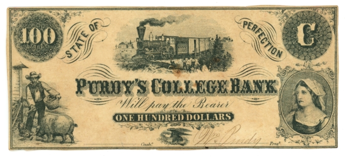 ND Purdys College Bank Indiana $100 IN (L6046)