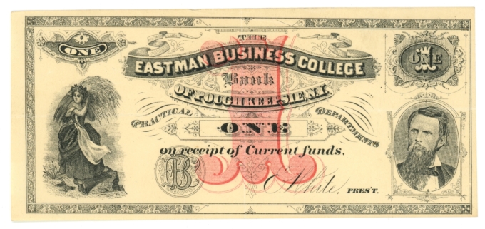 ND Eastman Business College Bank Poughkeepsie NY $1 (L6047)