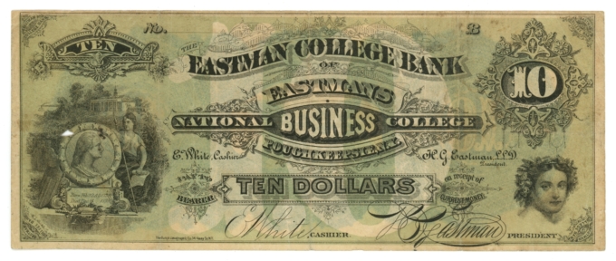 ND Eastman Business College Bank Poughkeepsie NY $10 (L6049)