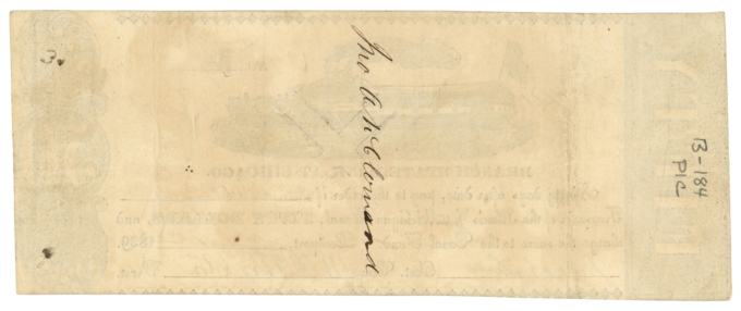 1839 Branch State bank at Chicago $50 Illinois IL (6077)