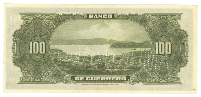 ND Banco De Guerrero Iguala Mexico 100 Pesos Note S-302c (L6107)