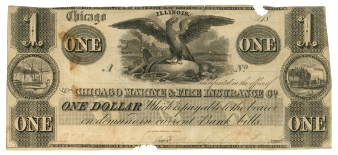 18XX Chicago Marine & Fire Insurance Co. $1 IL (L6117)