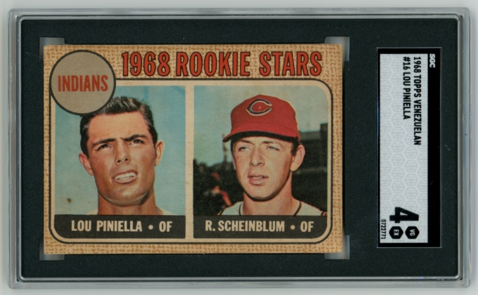 1968 Topps Venezuela #16 Lou Piniella Cleveland Indians RC SGC 4 VG-EX TOP POP!