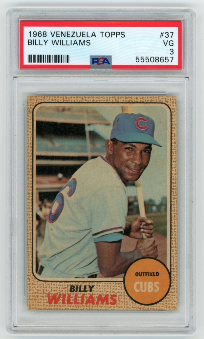1968 Topps Venezuela #37 Billy Williams Chicago Cubs HOF PSA 3 VG