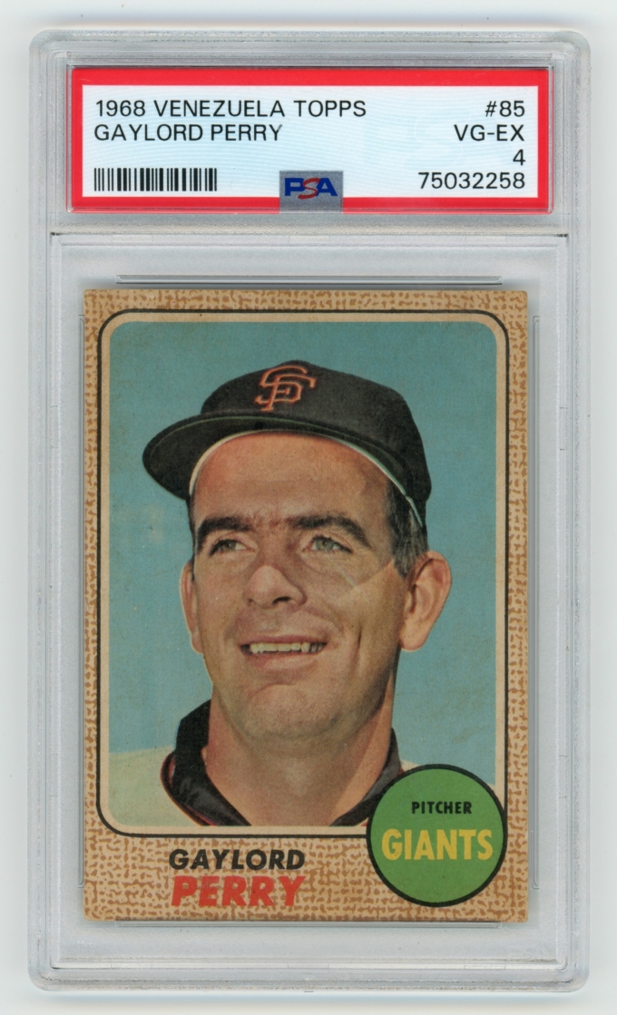 1968 Topps Venezuela #85 Gaylord Perry San Francisco Giants HOF PSA 4 VG-EX