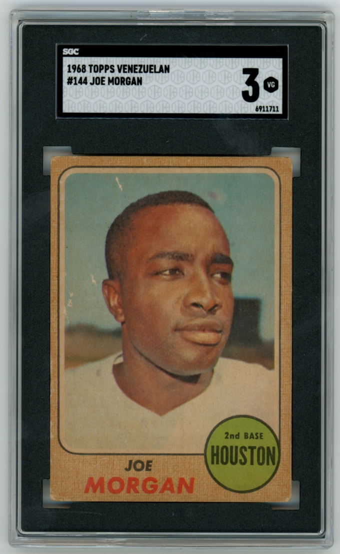 1968 Topps Venezuela #144 Joe Morgan Houston Astros HOF SGC 3 VG POP 1+1!