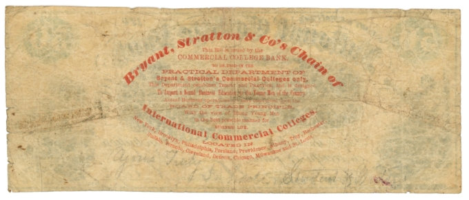 18XX National College Bank New York NY $50 College Currency (64843)