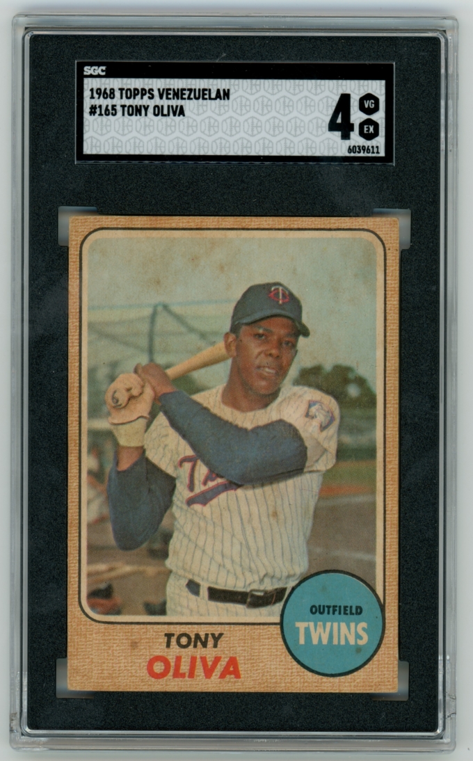 1968 Topps Venezuela #165 Tony Oliva Minnesota Twins HOF SGC 4 VG-EX TOP POP!
