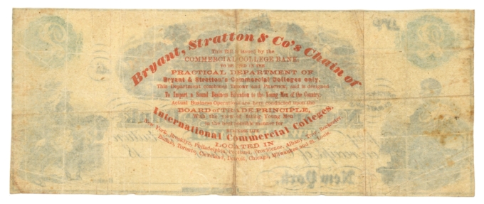 18XX National College Bank New York NY $2 College Currency (64846)