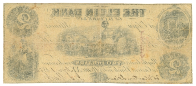 1852 Elgin Bank of D Clark & Co. Elgin Illinois IL $2 Obsolete UNL (64850)