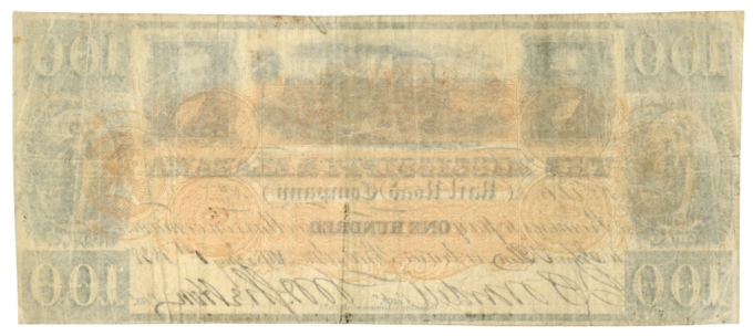 1838 Mississippi & Alabama Rail Road Company Brandon MS $100 Obsolete (64859)