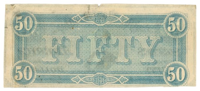 T-66 1864 Confederate States of America CSA $50 Note PF-5 CR-498 Low S/N (64866)