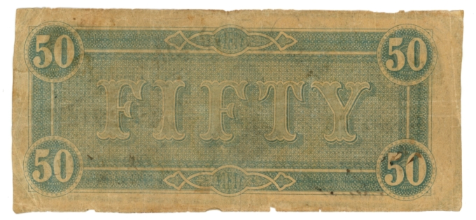 T-66 1864 Confederate States of America CSA $50 Note PF-12 CR-502 (64865)