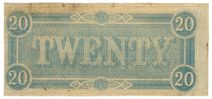 T-67 1864 Confederate States of America CSA $20 Note PF-21 CR-521 (64870)