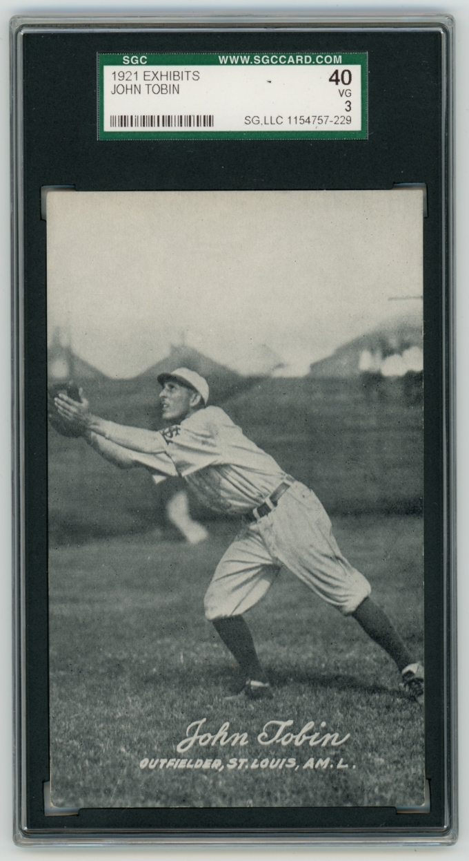 1921 Exhibits John (Jack) Tobin St. Louis Browns SGC 3 VG