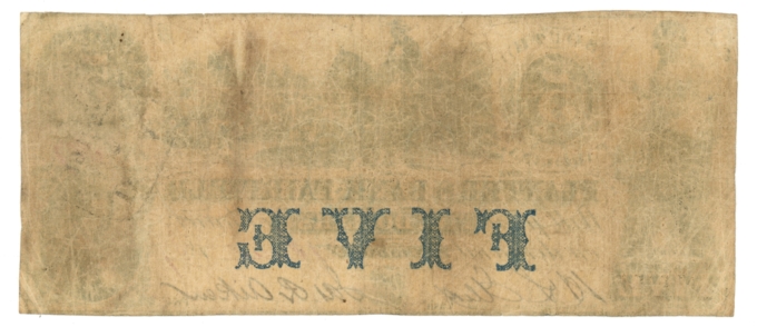 1854 Planters Bank of Fairfield Winnsboro SC $5 Obsolete Sh308 (65005)