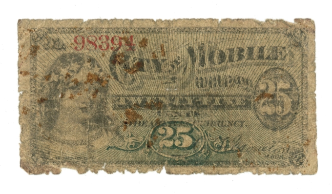 ND City of Mobile Alabama AL 25c Obsolete Scrip (65037)