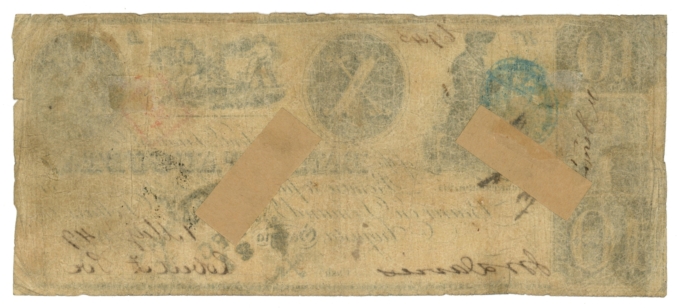 1849 Bank of Augusta Georgia GA $10 Obsolete Note No.6945 (65040)
