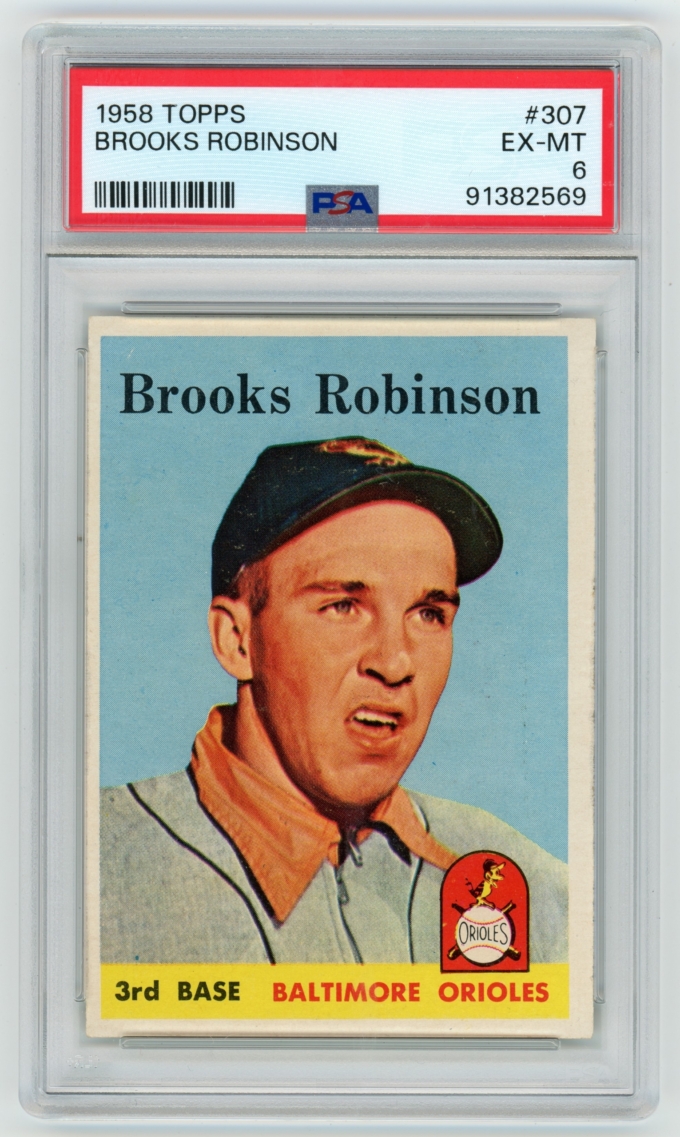 1958 Topps #307 Brooks Robinson Baltimore Orioles Card HOF PSA 6 EX-MT (64821)