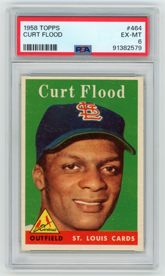 1958 Topps #464 Curt Flood St. Louis Cardinals Rookie RC PSA 6 EX-MT (64823)