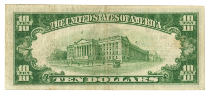 1929 Type 2 National Iron Bank of Pottstown Pennsylvania $10 NBN Ch#3494 64889