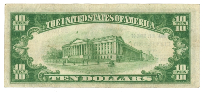 1929 Type 1 National City Bank of Cleveland Ohio OH $10 NBN Ch#786 (64892)