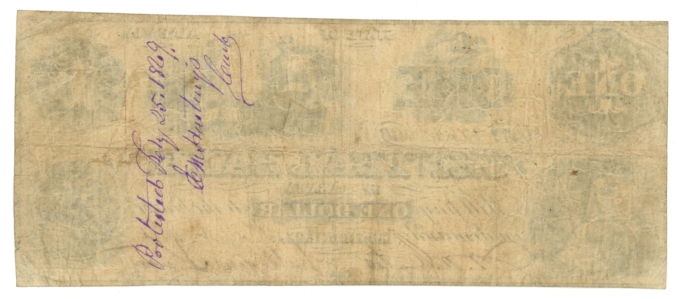 1861 Central Bank of Alabama Montgomery AL $1 Obsolete Note No.3762 (64947)