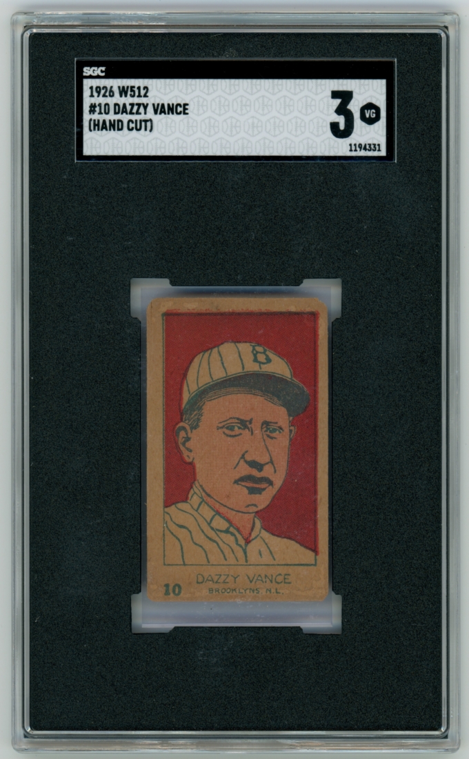 1926 W512 #10 Dazzy Vance Brooklyn NL HOF SGC 3 VG (64954)