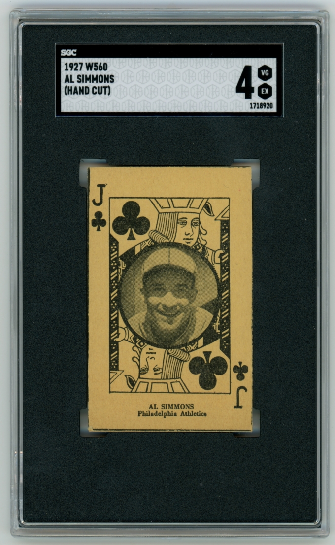 1927 W560 Al Simmons Philadelphia Athletics Jack of Clubs HOF SGC 4 VG-EX 64955