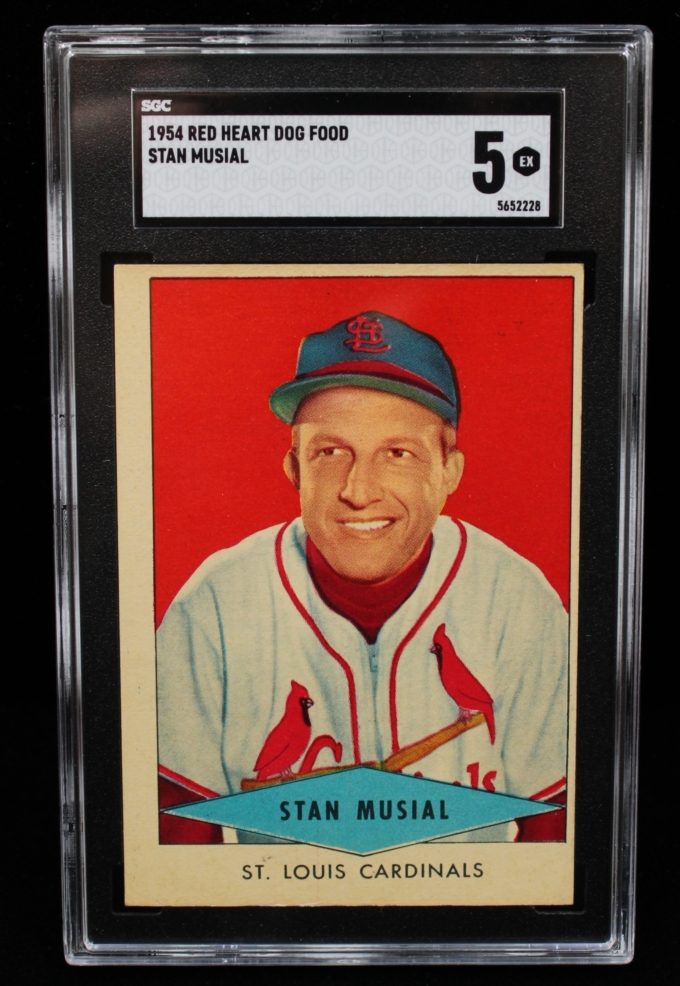 1954 Red Heart Stan Musial St. Louis Cardinals HOF SGC 5 EX (64761)