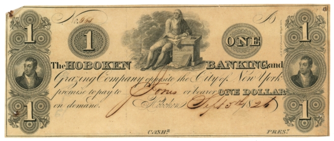 1826 Hoboken Banking and Grazing Co $1 New Jersey NJ (L6210)