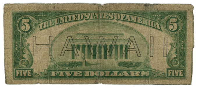 1934A $5 Hawaii Emergency Issue (L6241)