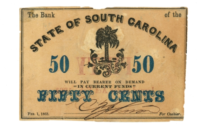 1863 State of South Carolina 50 Cents SC (L6251)