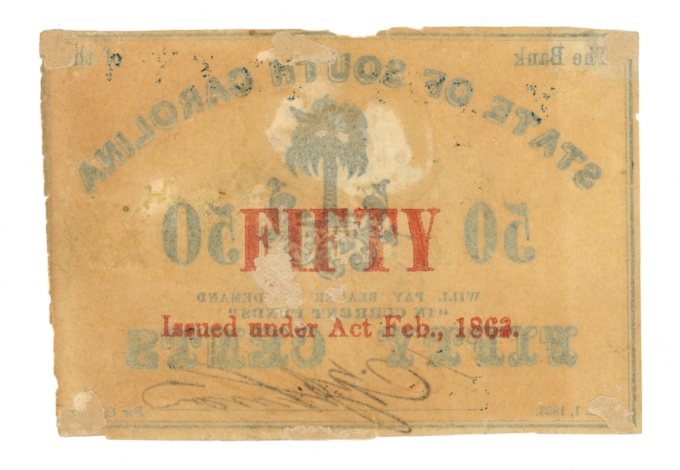 1863 State of South Carolina 50 Cents SC (L6251)