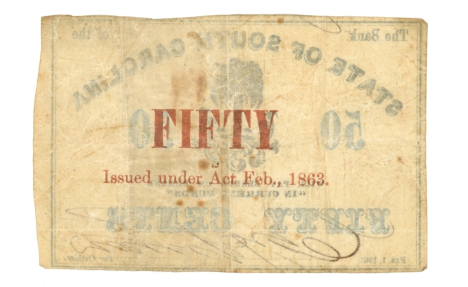 1863 State of South Carolina 50 Cents SC (L6252)