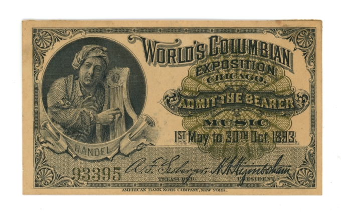 1893 Worlds Columbian Exposition Chicago IL Handel (L6257)