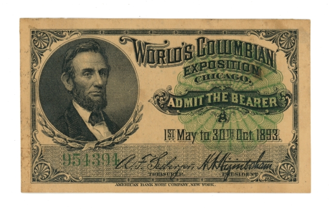 1893 Worlds Columbia Exposition Lincoln Chicago IL (L6262)