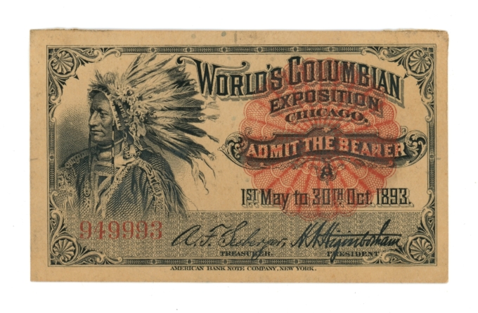 1893 Worlds Columbia Exposition Indian Chief Chicago IL (L6264)
