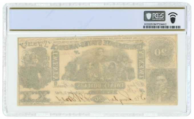 CT-20 1861 Confederate States of America CSA $20 Note CTFT PCGS AU 58 (65085)