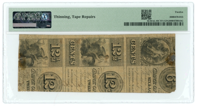 1862 City of Tuscaloosa Alabama AL 10c Obsolete Note PMG 12 NET R7 (65173)
