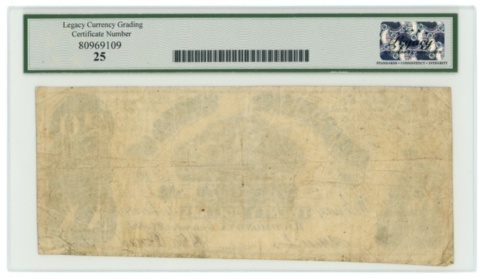 T-18 1861 Confederate States of America CSA $20 PF-20 CR-129 LCG VF25 (65262)