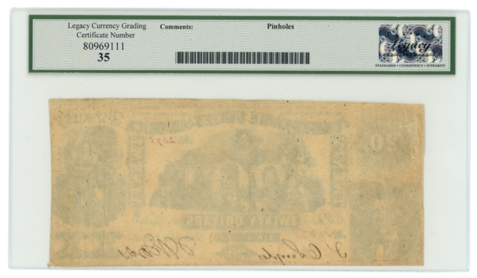 T-20 1861 Confederate States of America CSA $20 PF-5 CR-141 LCG VF35 (65264)