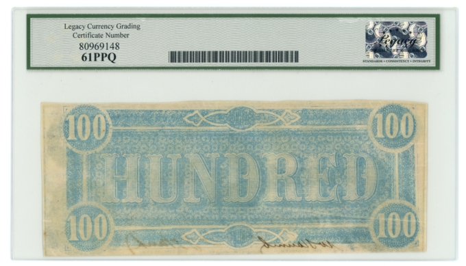CT-65 1864 CSA $100 Havana Counterfeit CTFT LCG UNC 61 PPQ (65312)