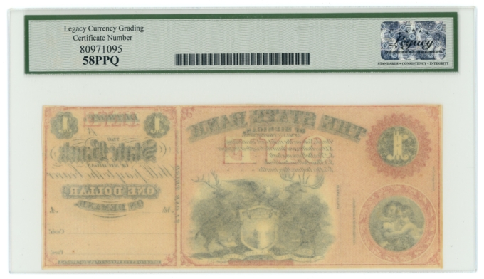 18XX State Bank of Michigan Detroit MI $1 Obsolete LCG AU58 PPQ (65315)